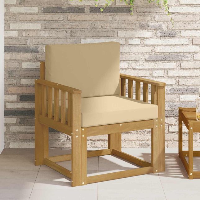 2 Stycke Utomhussoffset Polyester Vit och beige