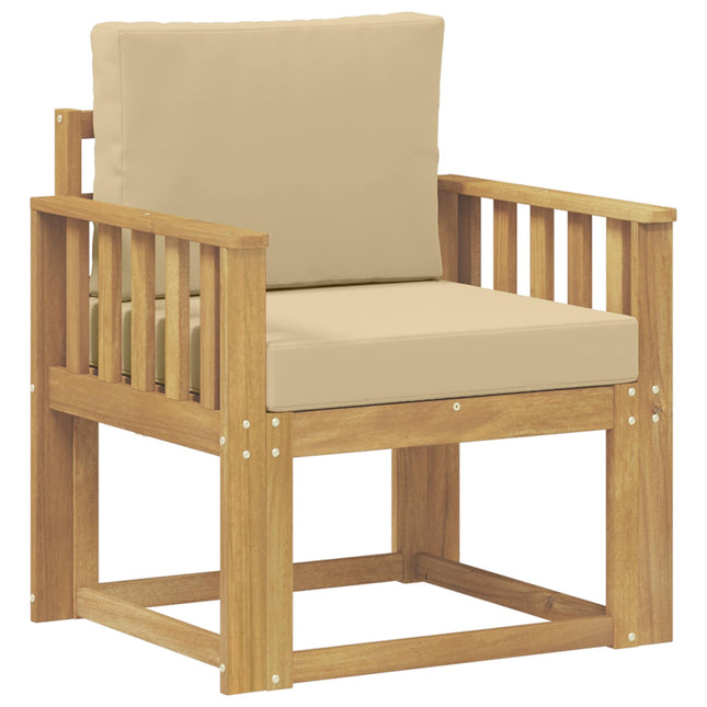 2 Stycke Utomhussoffset Polyester Vit och beige