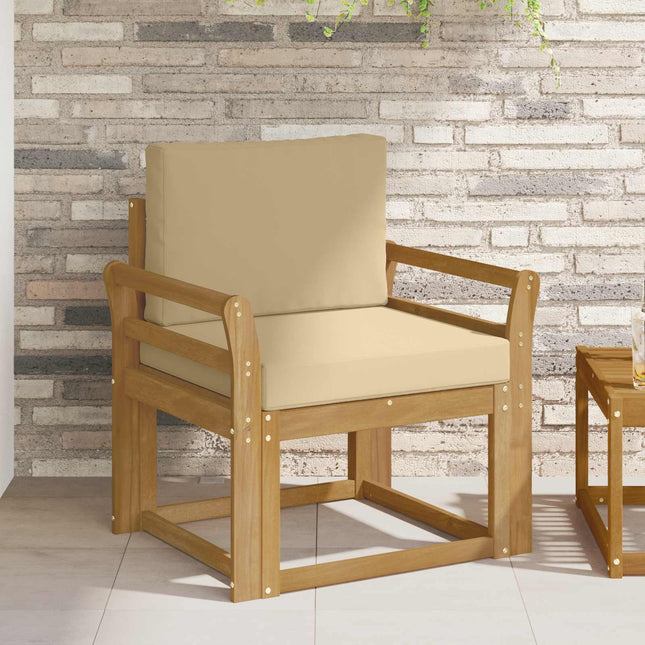 2 Stycke Utomhussoffset Polyester Vit och beige