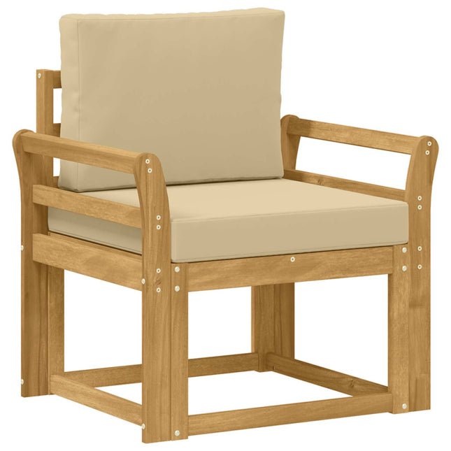 2 Stycke Utomhussoffset Polyester Vit och beige