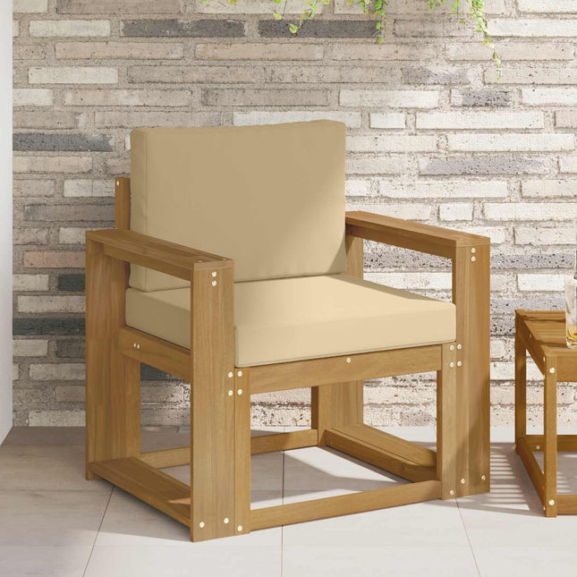 2 Stycke Utomhussoffset Polyester Vit och beige