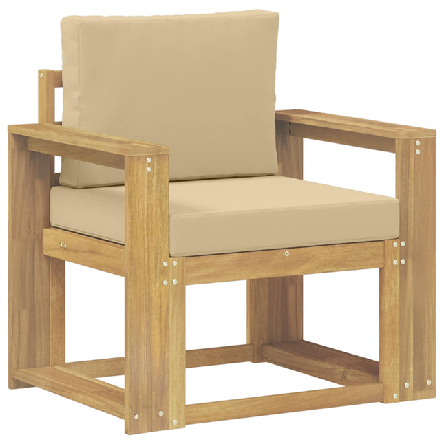 2 Stycke Utomhussoffset Polyester Vit och beige