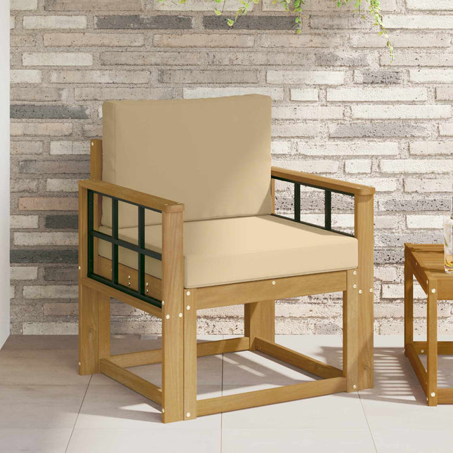 2 Stycke Utomhussoffset Polyester Vit och beige