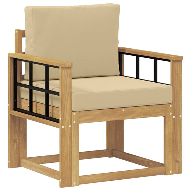 2 Stycke Utomhussoffset Polyester Vit och beige