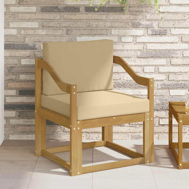 2 Stycke Utomhussoffset Polyester Vit och beige