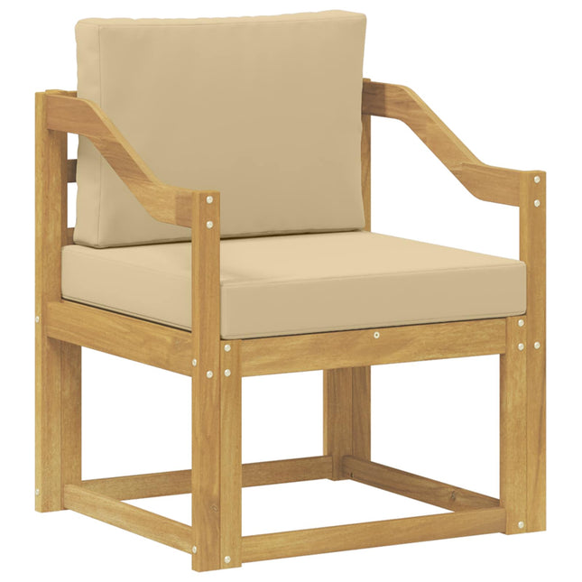 2 Stycke Utomhussoffset Polyester Vit och beige