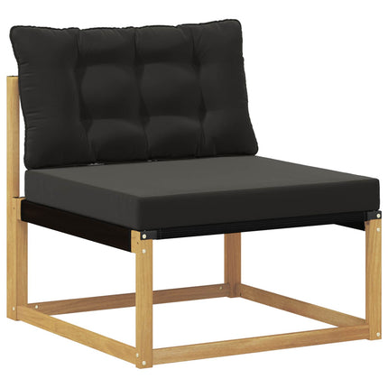 Utomhussoffset Massivt Akaciaträ och Textilene Vit
