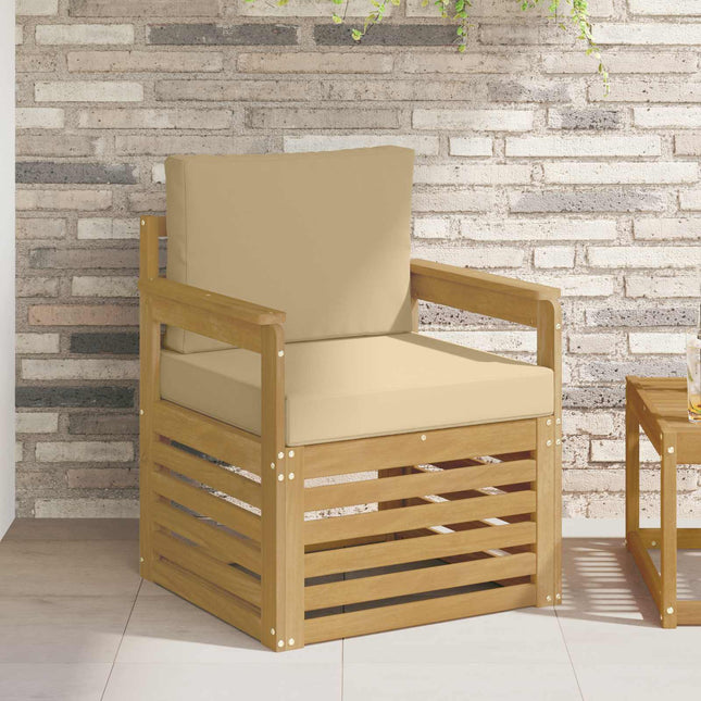 2 Stycke Utomhussoffset Polyester Vit och beige