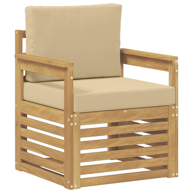 2 Stycke Utomhussoffset Polyester Vit och beige