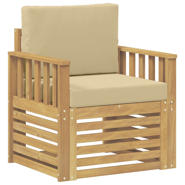 2 Stycke Utomhussoffset Polyester Vit och beige
