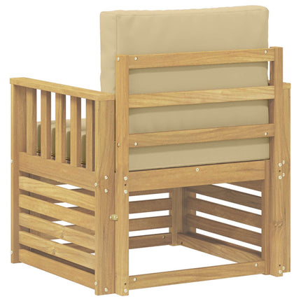 2 Stycke Utomhussoffset Polyester Vit och beige