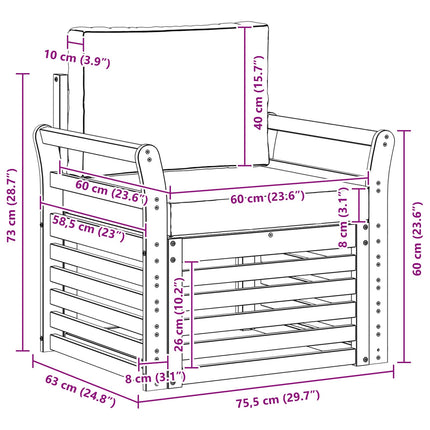 Utomhussoffset Polyester Vit