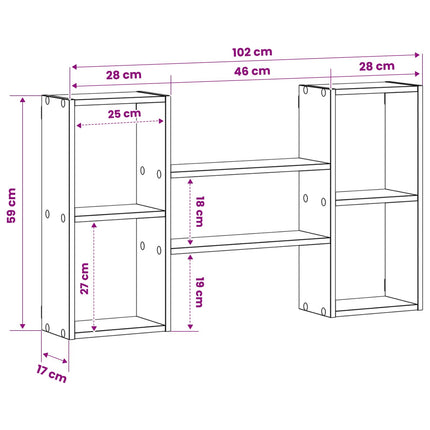 Vägghylla Sonoma-ek 102 x 17 x 59 cm Konstruerat trä