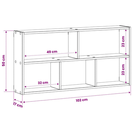 Vägg hylla Gammalt trä 102 x 17 x 50 cm Konstruerat trä