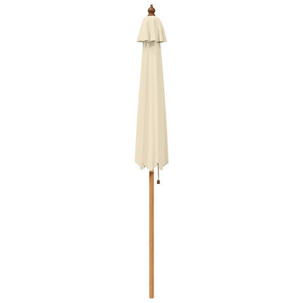 Trädgårdsparasol Ø 270 x 248 cm Massiv Eukalyptus Trä Gräddvit