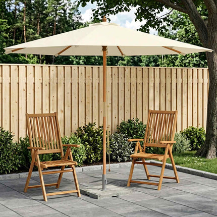 Trädgårdsparasol Ø 300 x 248 cm Massiv Eukalyptus Trä Gräddvit