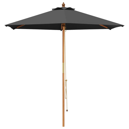 Trädgårdsparasol Ø 210 x 237 cm Massiv Eukalyptus Trä Antracit