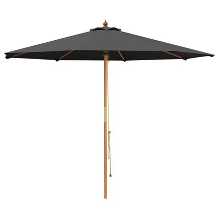 Trädgårdsparasol Ø 300 x 248 cm Massiv Eukalyptus Trä Antracit