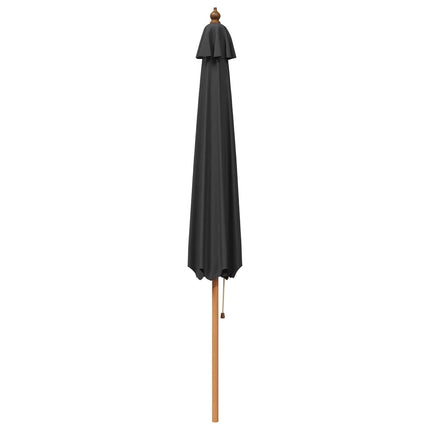 Trädgårdsparasol Ø 300 x 248 cm Massiv Eukalyptus Trä Antracit