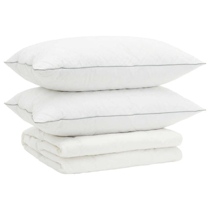90% Gåsdun Täcke Set FULDA 3 st 240 x 260 cm Sommar 100 GSM Vit