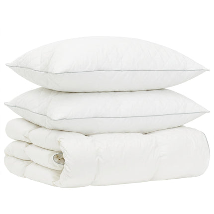 90% Gåsdun Täcke Set FULDA 3 st 135 x 220 cm Vinter 300 GSM Vit