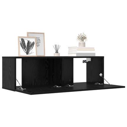 TV-bänkset 8 pcs 100 x 30 x 30 cm Svart ek Konstruerat trä