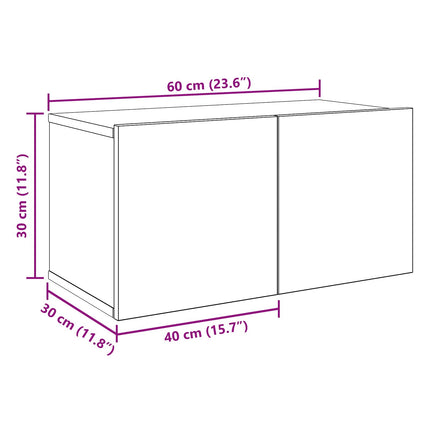 TV-bänkset 6 pcs 60 x 30 x 30 cm Svart ek Konstruerat trä