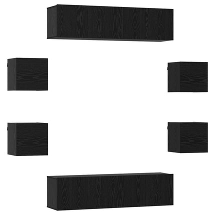 TV-bänkset 8 pcs 120 x 30 x 30 cm Svart ek Konstruerat trä