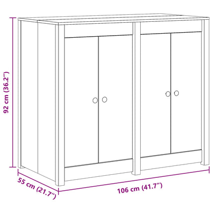 Uteköksskåp MEPPEL Vit 106 x 55 x 92 cm Massiv furu