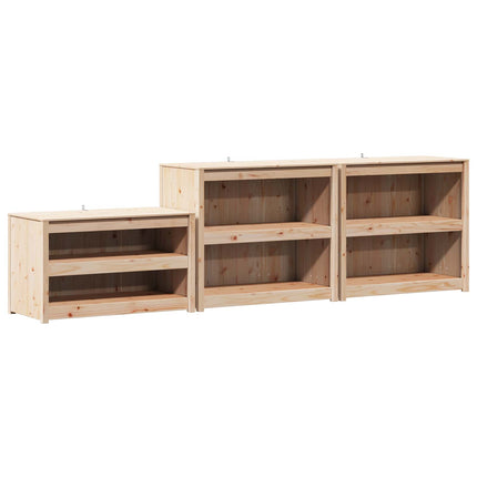 Uteköksskåp MEPPEL 3 pcs Naturlig Douglas Massivt douglas-trä