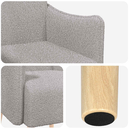 Accentfåtölj Ljusgrå Bouclé