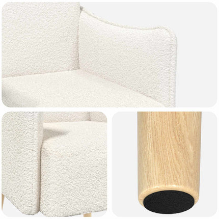 Accentfåtölj Gräddvit Bouclé