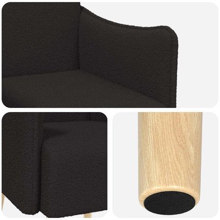 Accentfåtölj Svart Bouclé