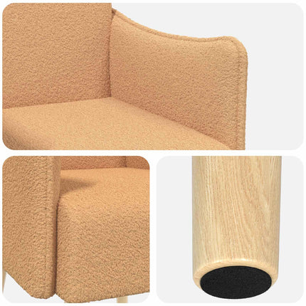 Accentfåtölj Beige Bouclé
