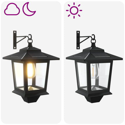 Vägghängd Lampa with LED Bulb 2 st Svart 19 x 14 x 25 cm