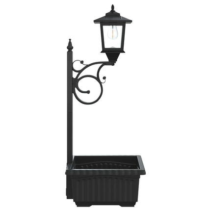 Pollare med Blomlåda Svart 29 x 28 x 74 cm ABS och PP