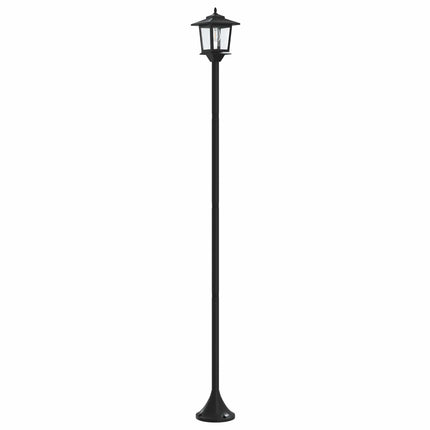 Lampstolpsset with LED Bulb 2 st Svart 16 x 16 x 156 cm