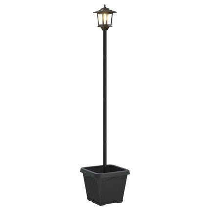 Solamp för stolpe med planteringskruka Svart 32 x 32 x 158 cm