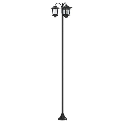 3-Huvud Lampstolpe with LED Bulb Svart 16 x 16 x 187 cm