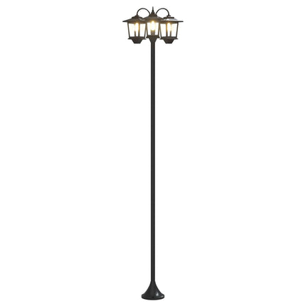 3-Huvud Lampstolpe with LED Bulb Svart 16 x 16 x 187 cm