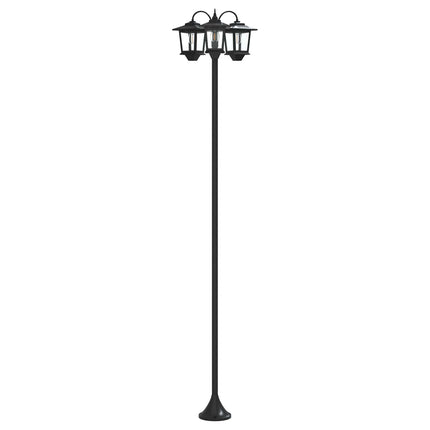 3-Huvud Lampstolpe with LED Bulb Svart 16 x 16 x 187 cm