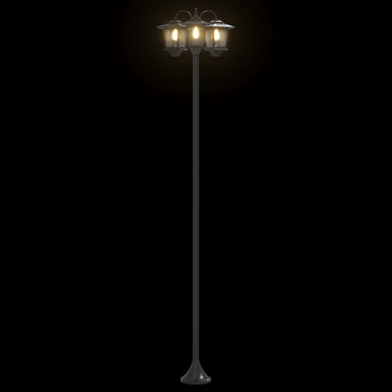 3-Huvud Lampstolpe with LED Bulb Svart 16 x 16 x 187 cm