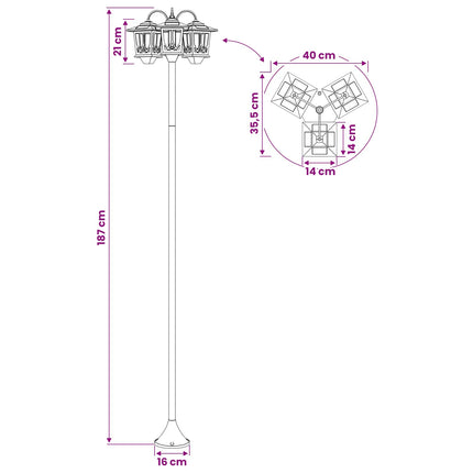 Utomhus Solamp with LED Bulb Svart