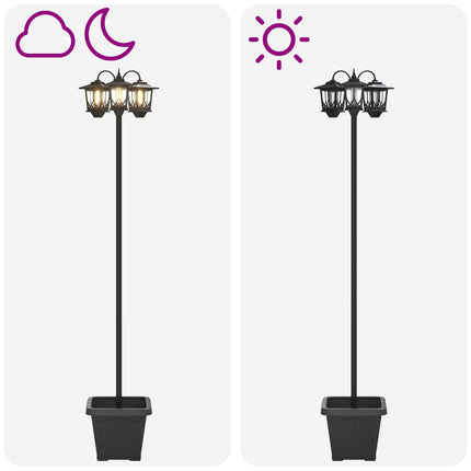 Utomhus Solamp with LED Bulb Svart