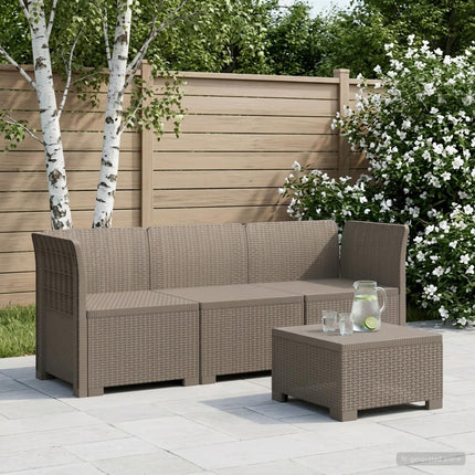 3-sitssoffa för trädgård i rottanglook 3-sits PP Ljusgrå