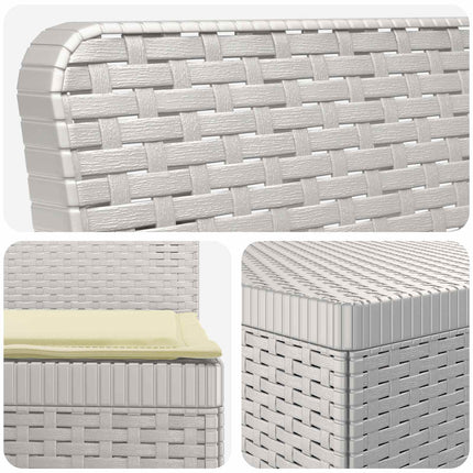 3-sits trädgårdsoffa med kuddar Rattan-look 3-sits PP Vit