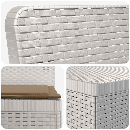 3-sits trädgårdsoffa med kuddar Rattan-look 3-sits PP Vit