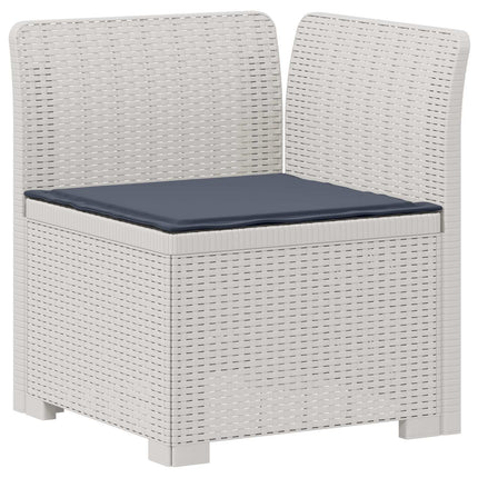 3-sits trädgårdsoffa med kuddar Rattan-look PP Vit