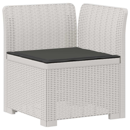 4-sits Trädgårdsoffa med Kuddar Rattan Look PP Vit