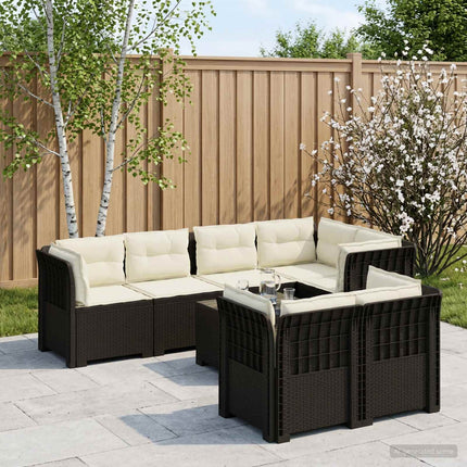 7-sits Soffa med Kuddar Rattanlook PP Antracit